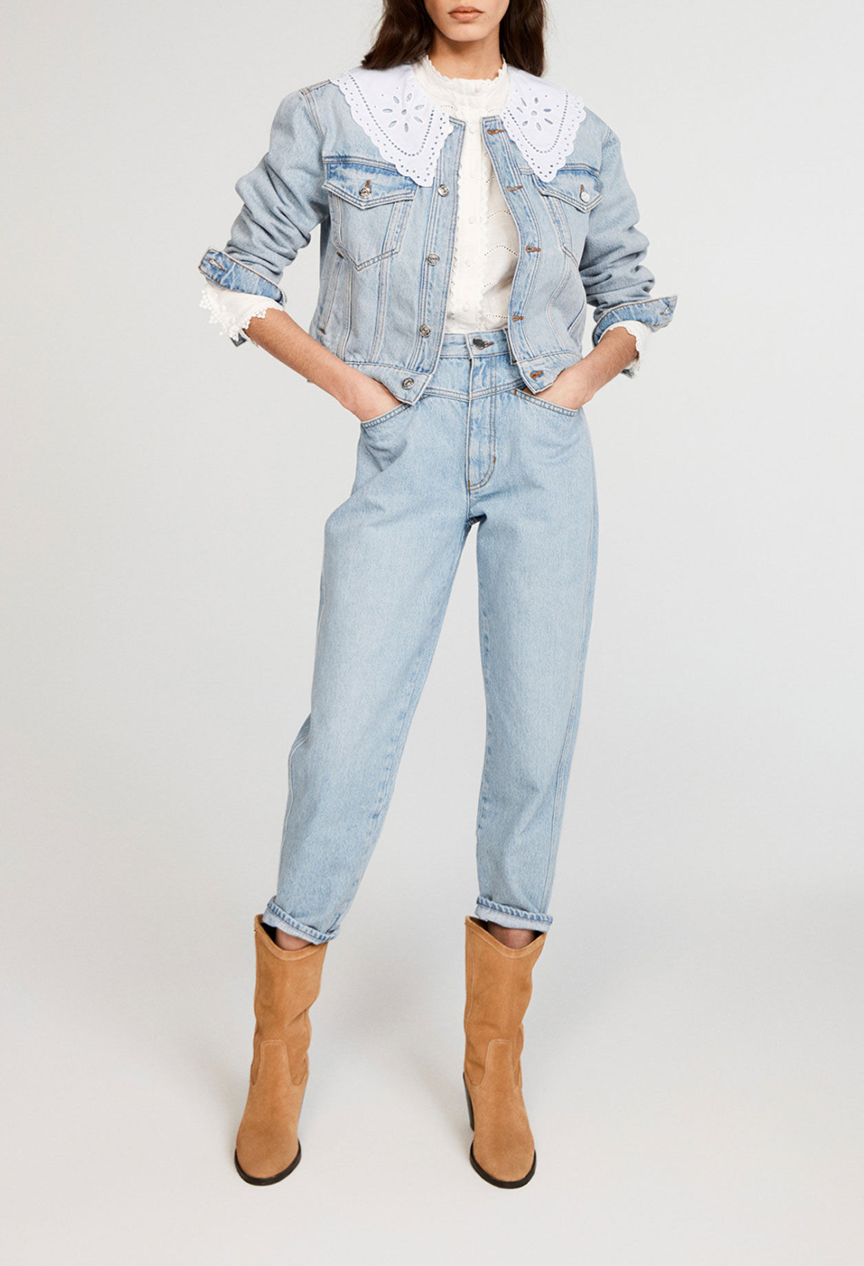 Veste en jean claudie pierlot best sale