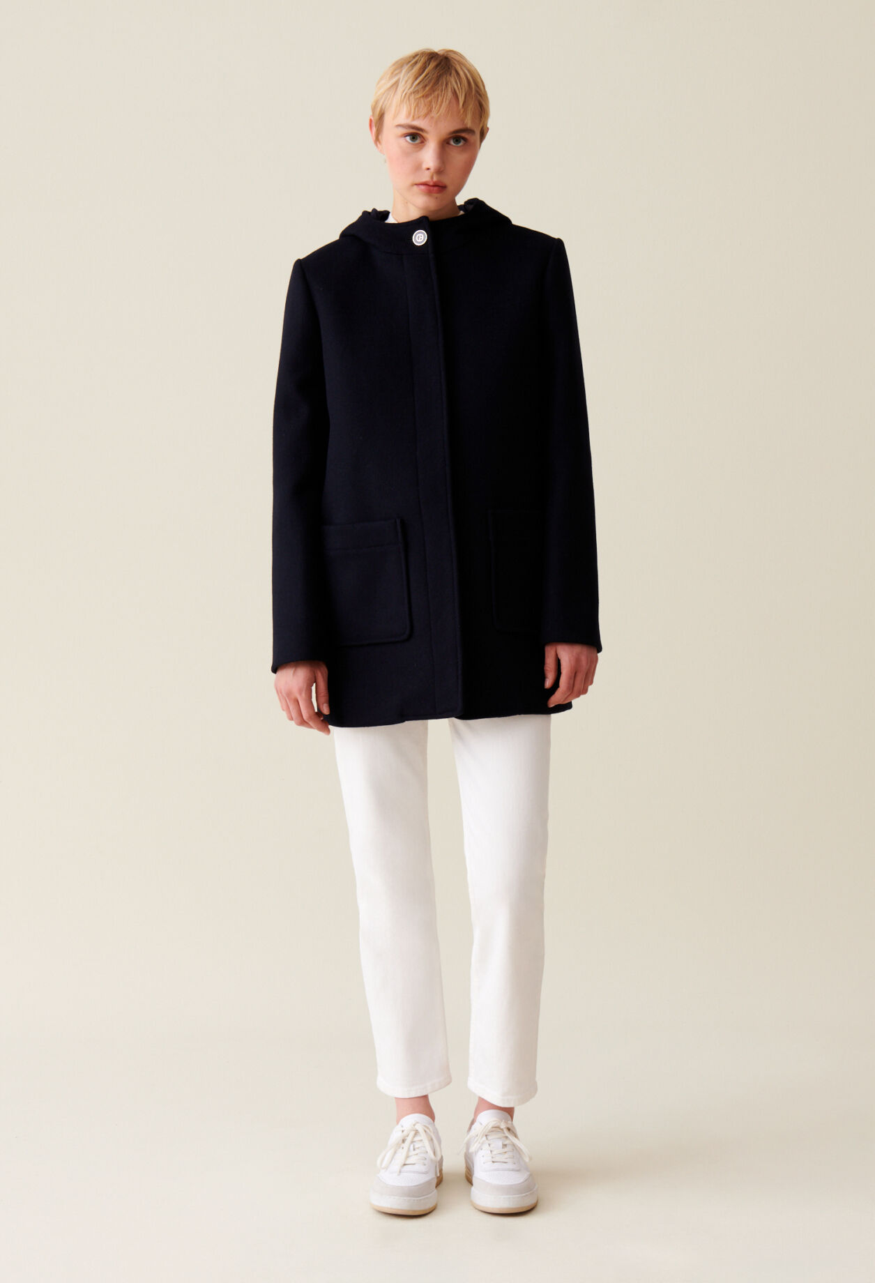 Manteau capuche marine