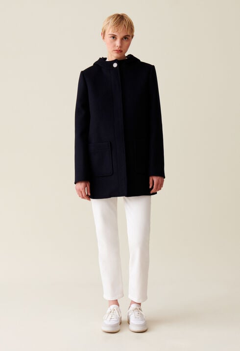 Manteau capuche marine