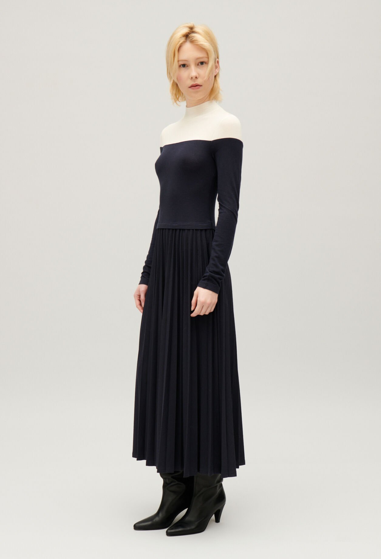 Robe Twist longue plissée tricolore