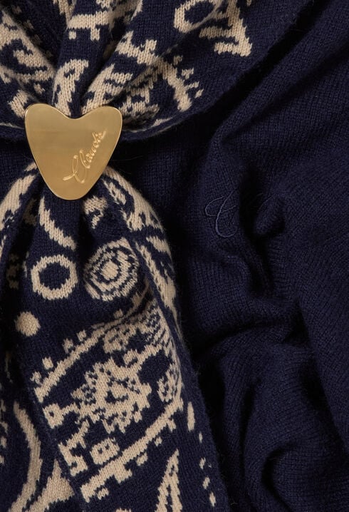Pull maille bijou c&oelig;ur dor&eacute;