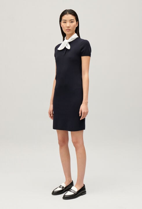 Robe courte maille marine