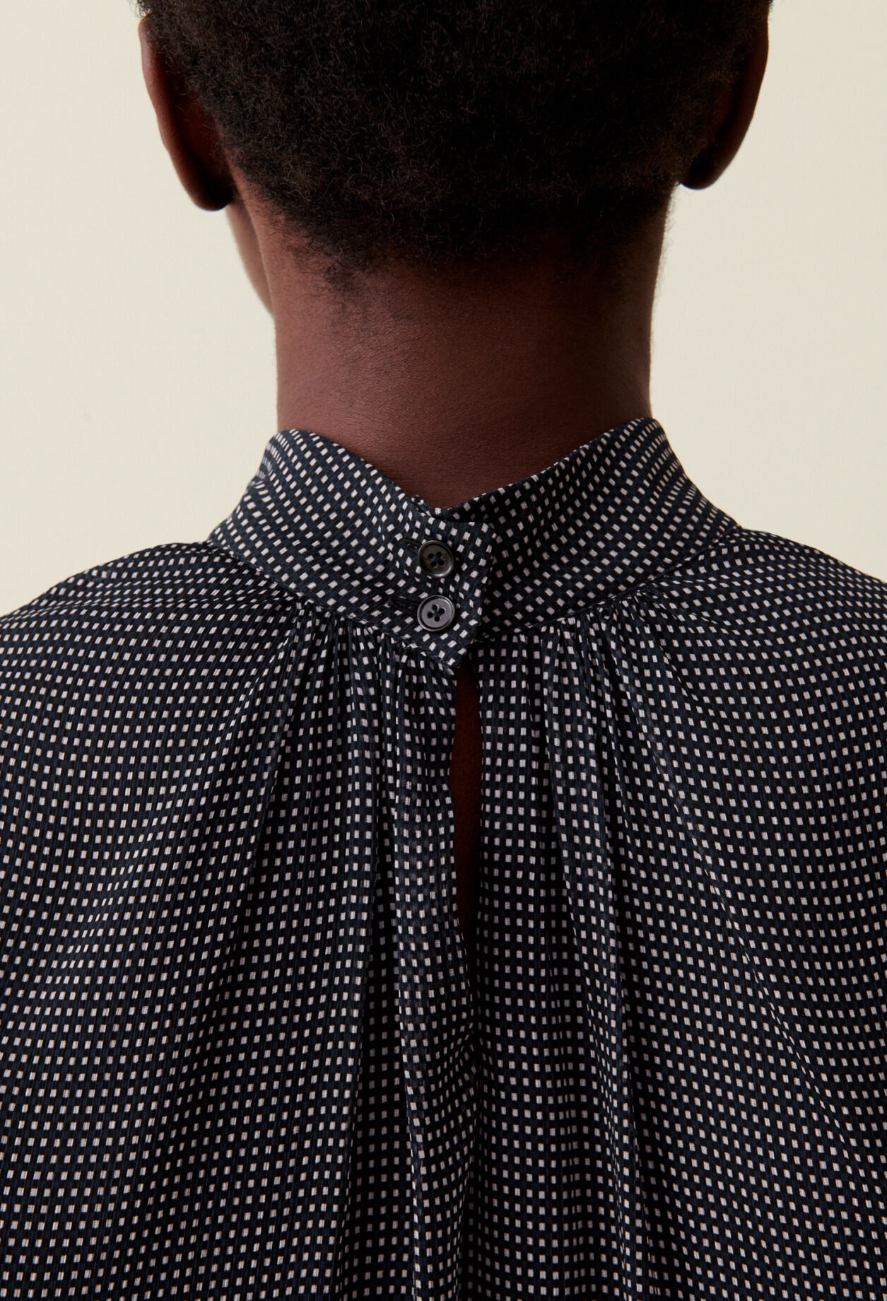 Blouse lavallière carreaux fluide