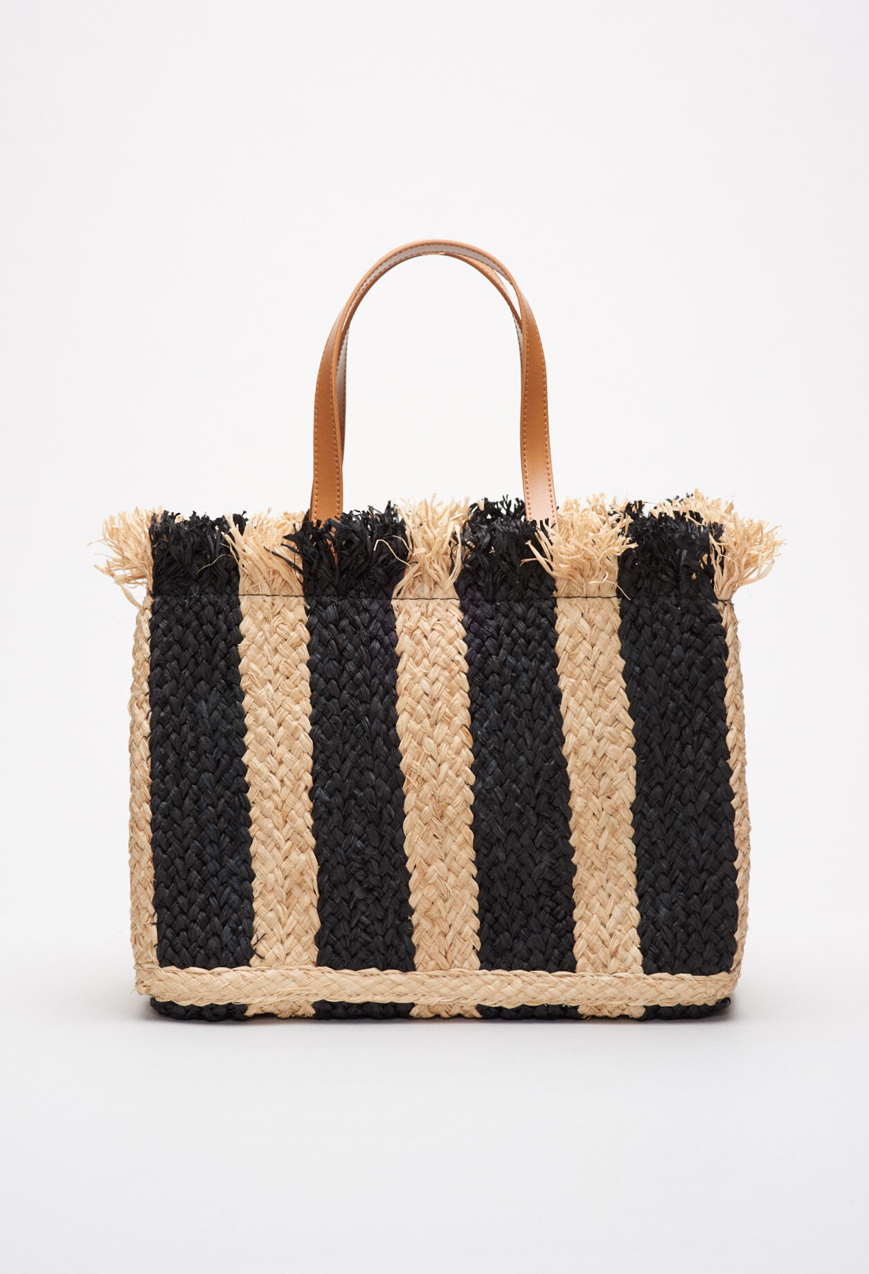 Sac en paille et cuir