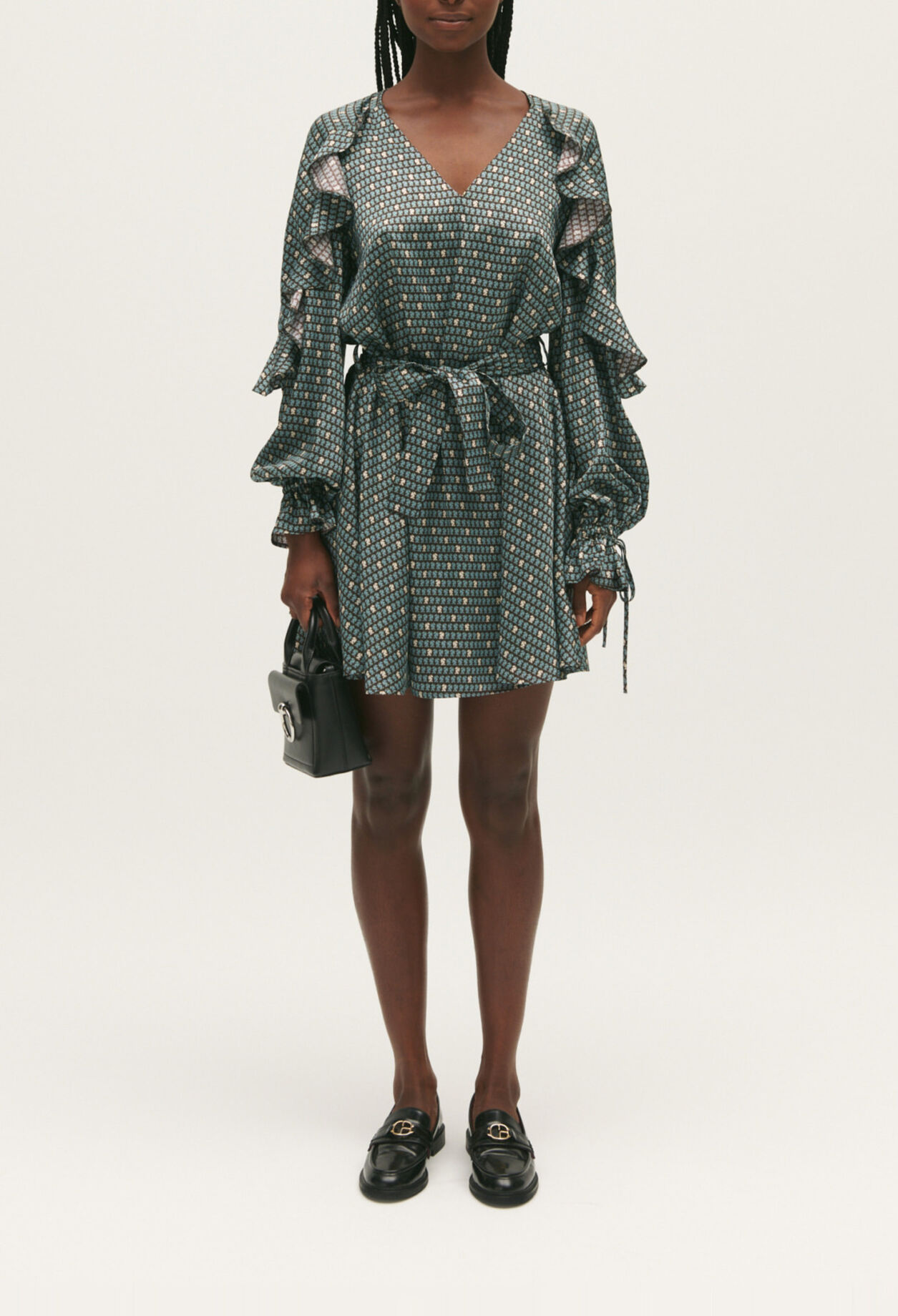 Robe fluide évasée imprimée