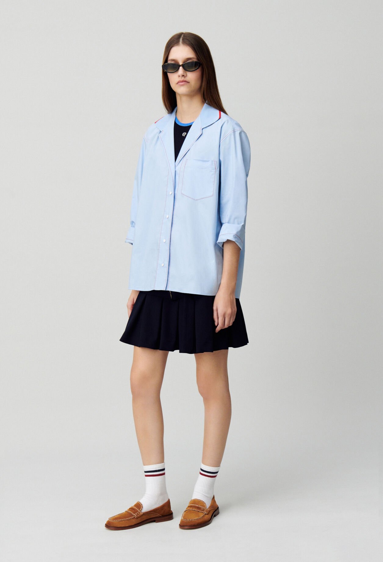 Chemise oversize contrastée