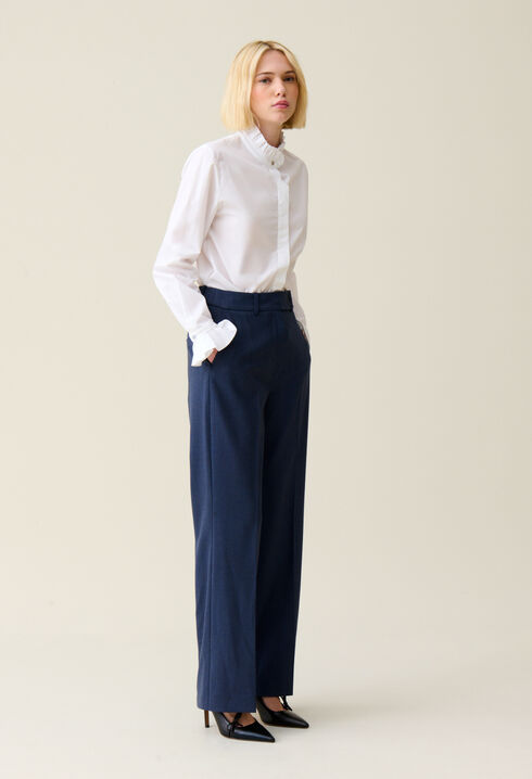 Chemise blanche col volanté