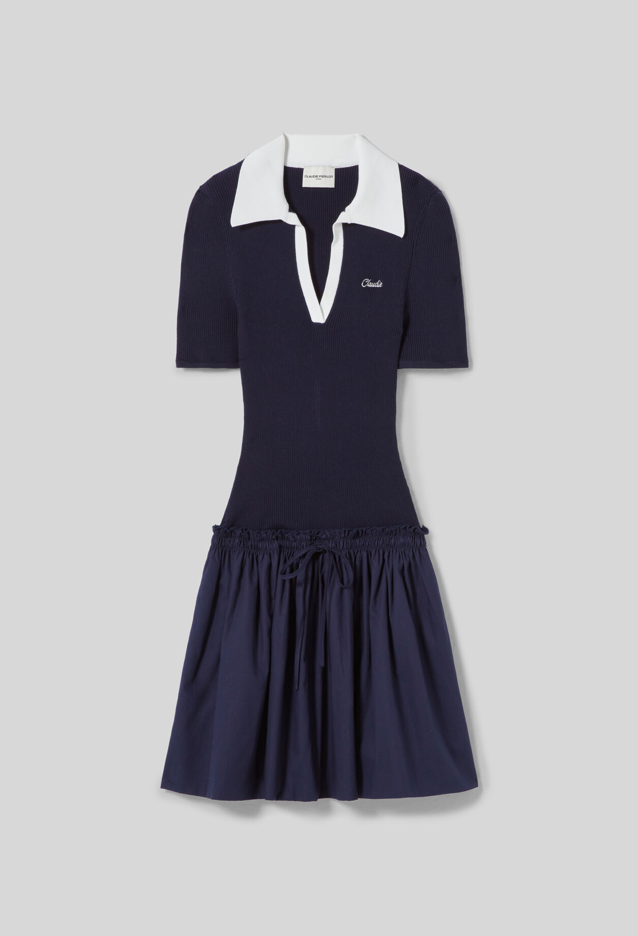 Robe bi-mati&egrave;re maille