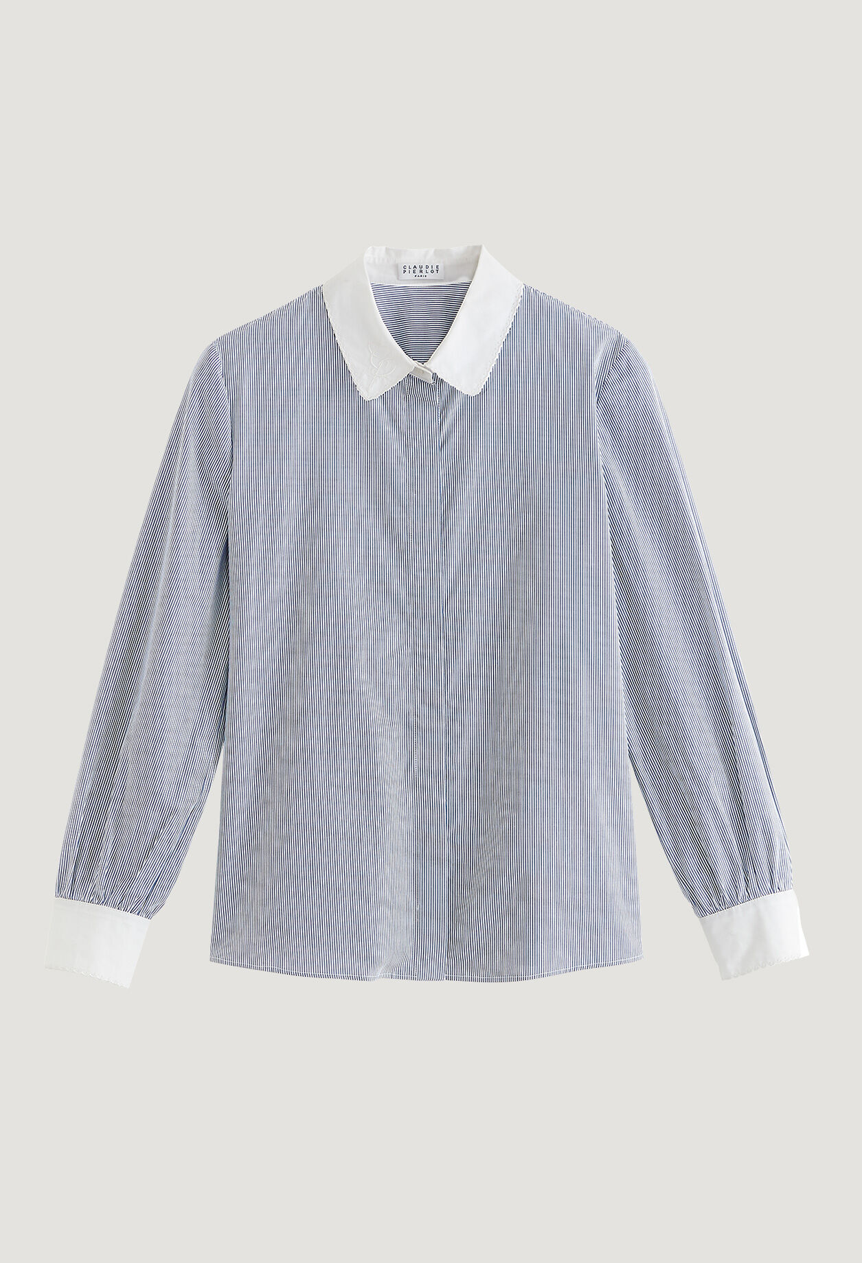 Chemise à col brodé