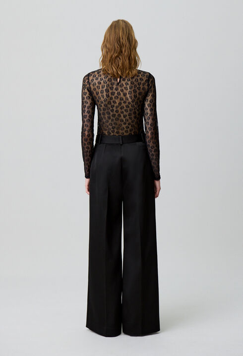 Pantalon tailleur satin