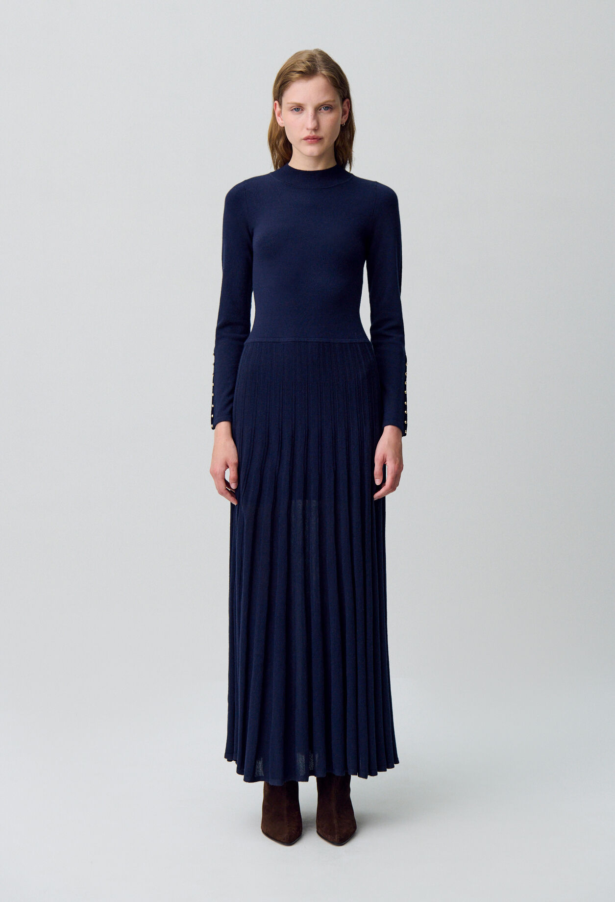 Robe longue maille col