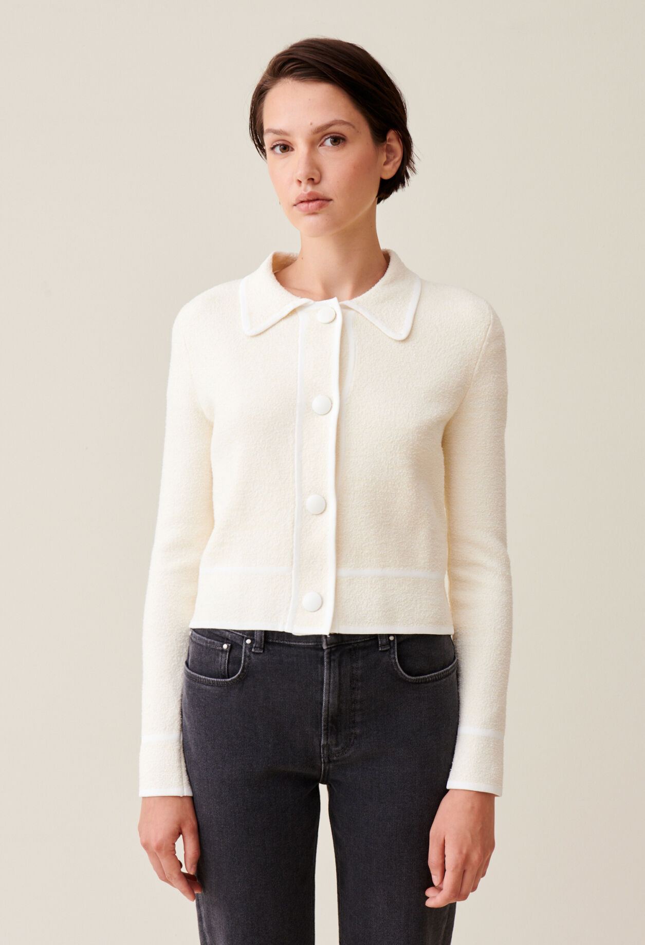 Cardigan court chiné