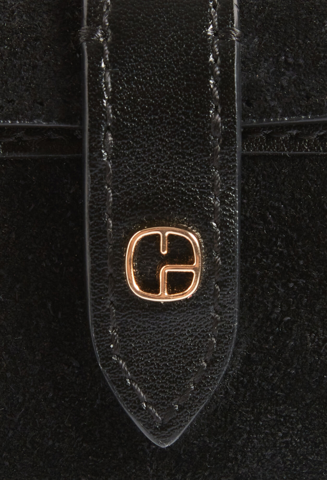 claudie Etui Airpods cuir suède noir pour femme
