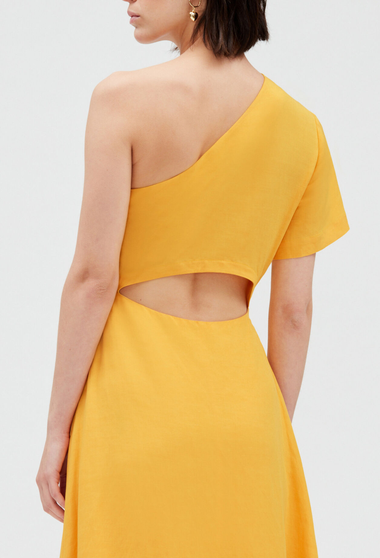 Robe midi asymétrique jaune 