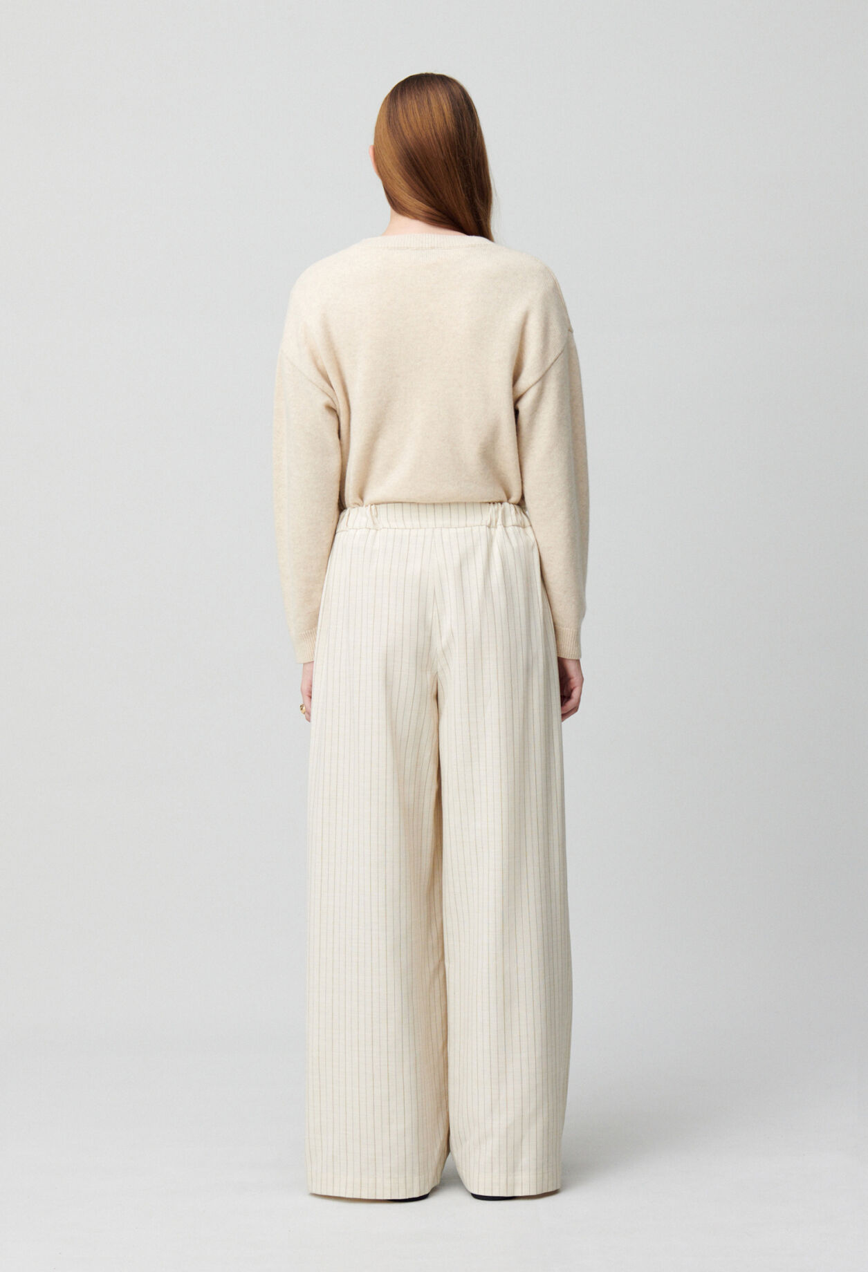 Pantalon large à rayures