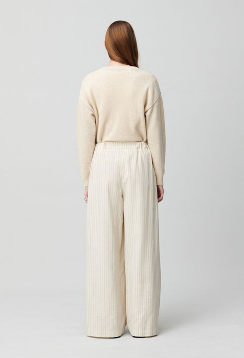 Pantalon large à rayures