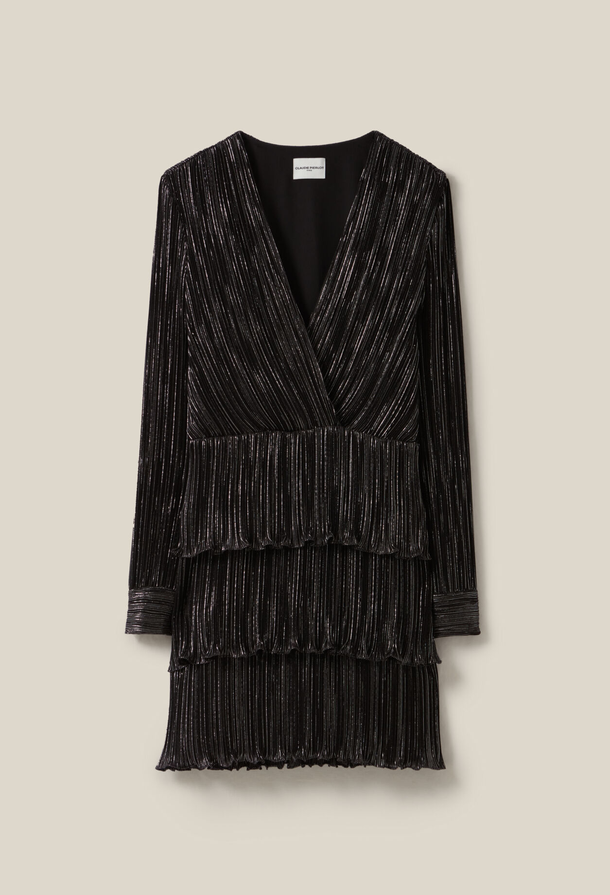 Robe argentée courte à volants