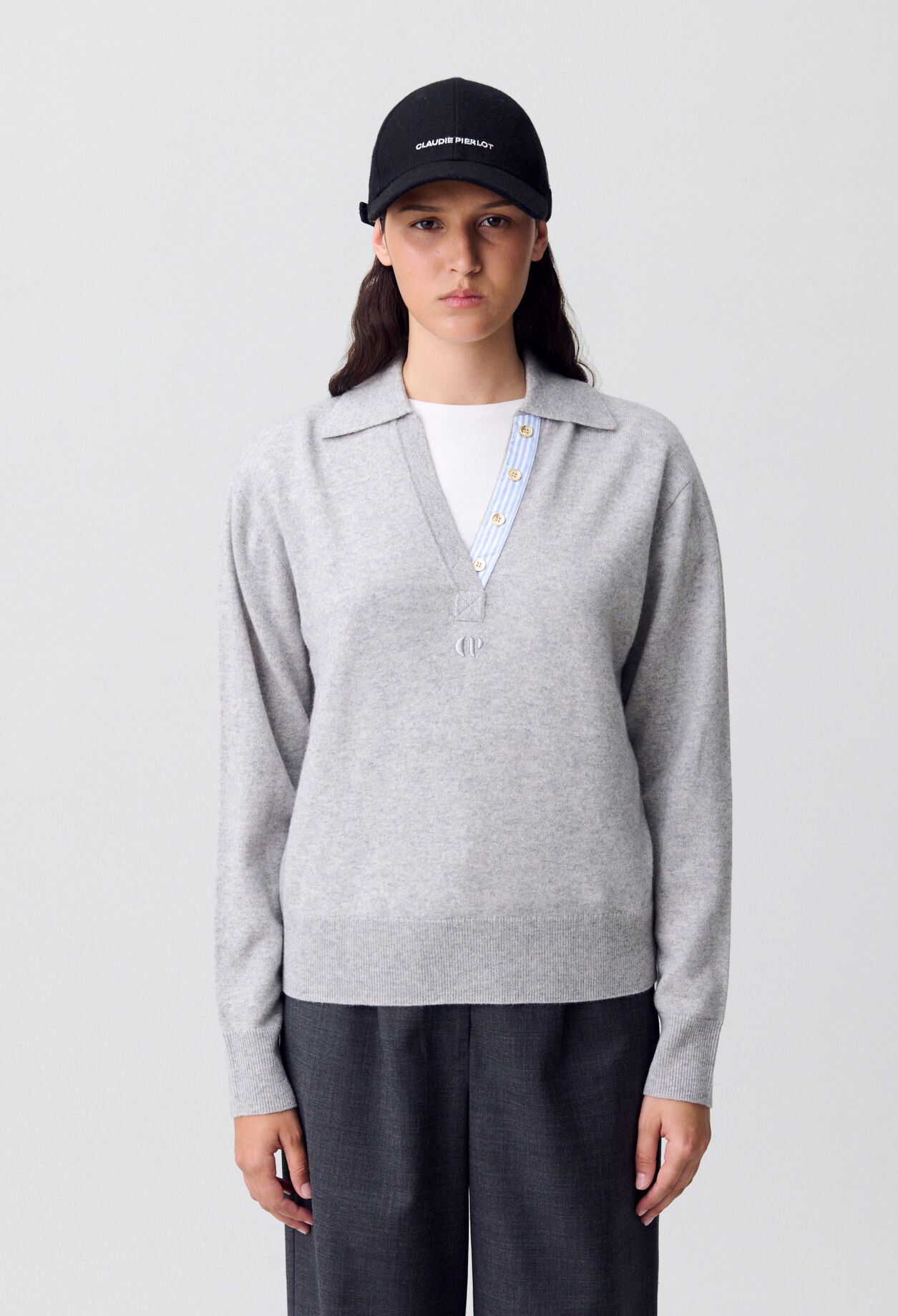 Pull polo laine