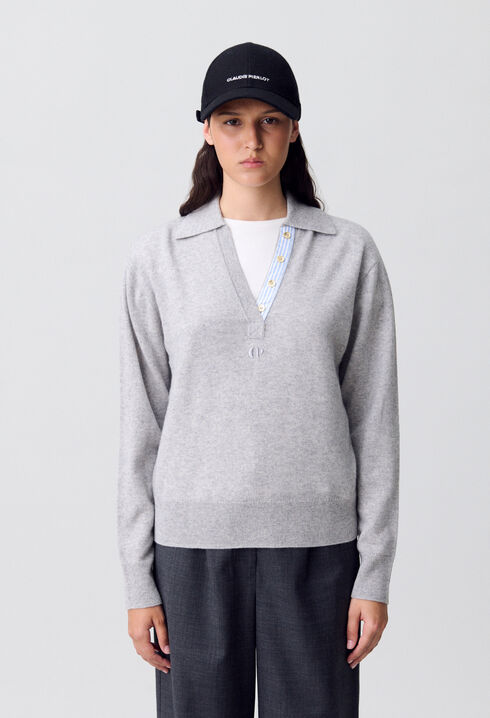 Pull polo laine