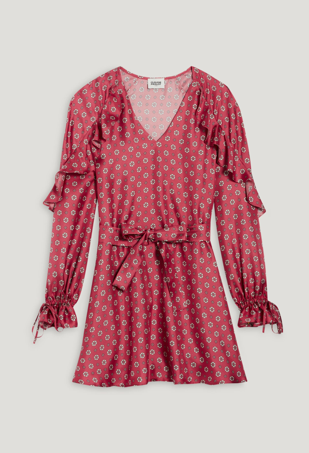 Robe courte satinée imprimée