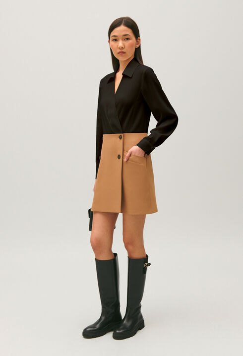 Robe tailleur courte bicolore