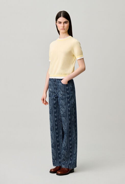 Pull maille contrastante