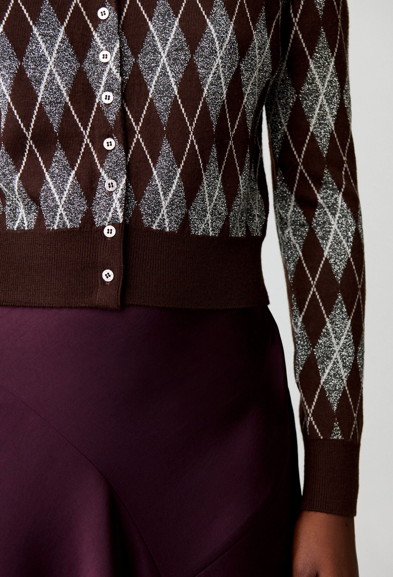 Cardigan maille motif Argyle