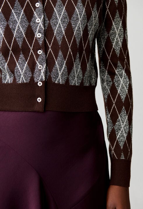 Cardigan maille motif Argyle