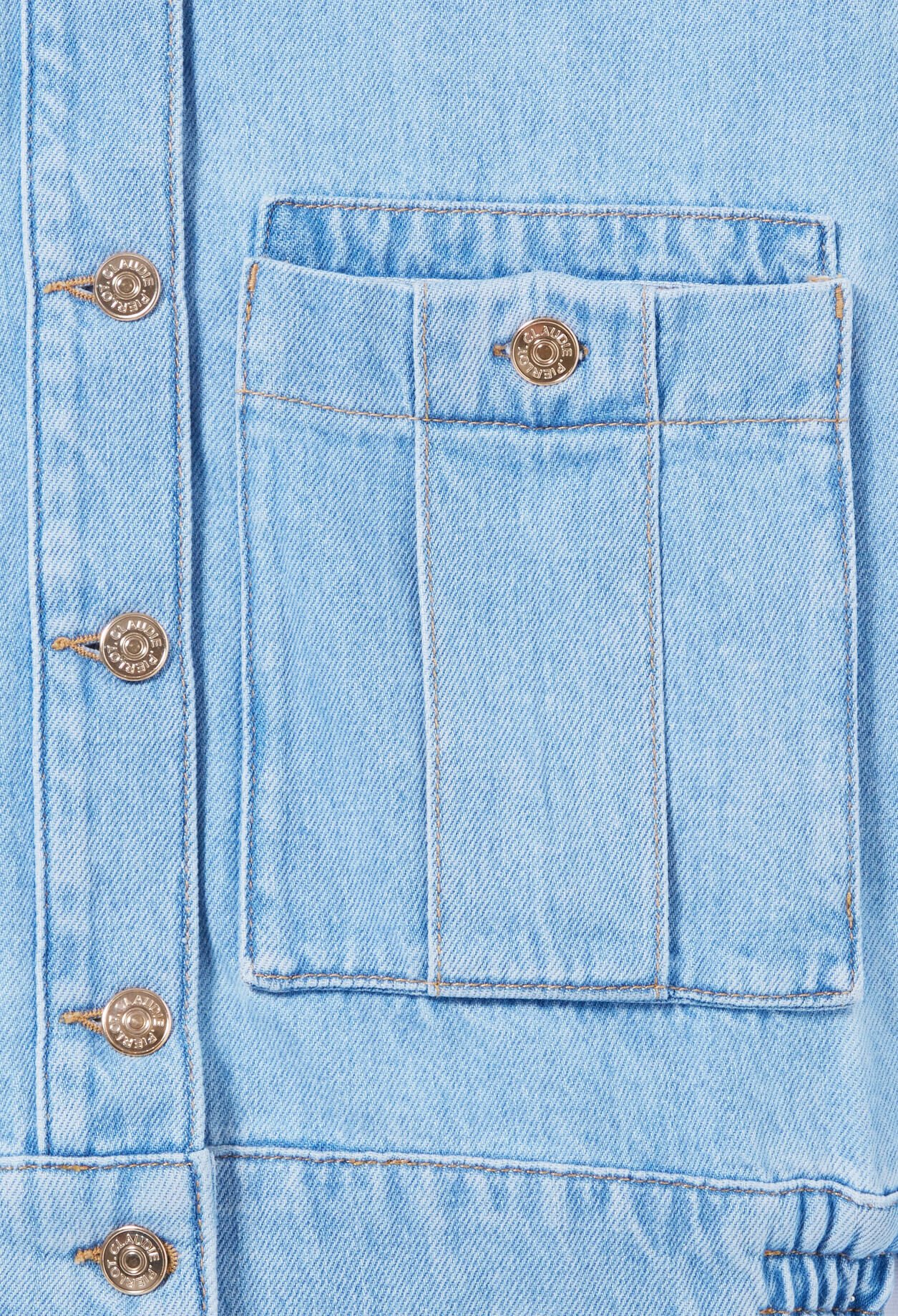 Veste jean denim col large