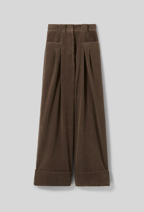 Pantalon large velours