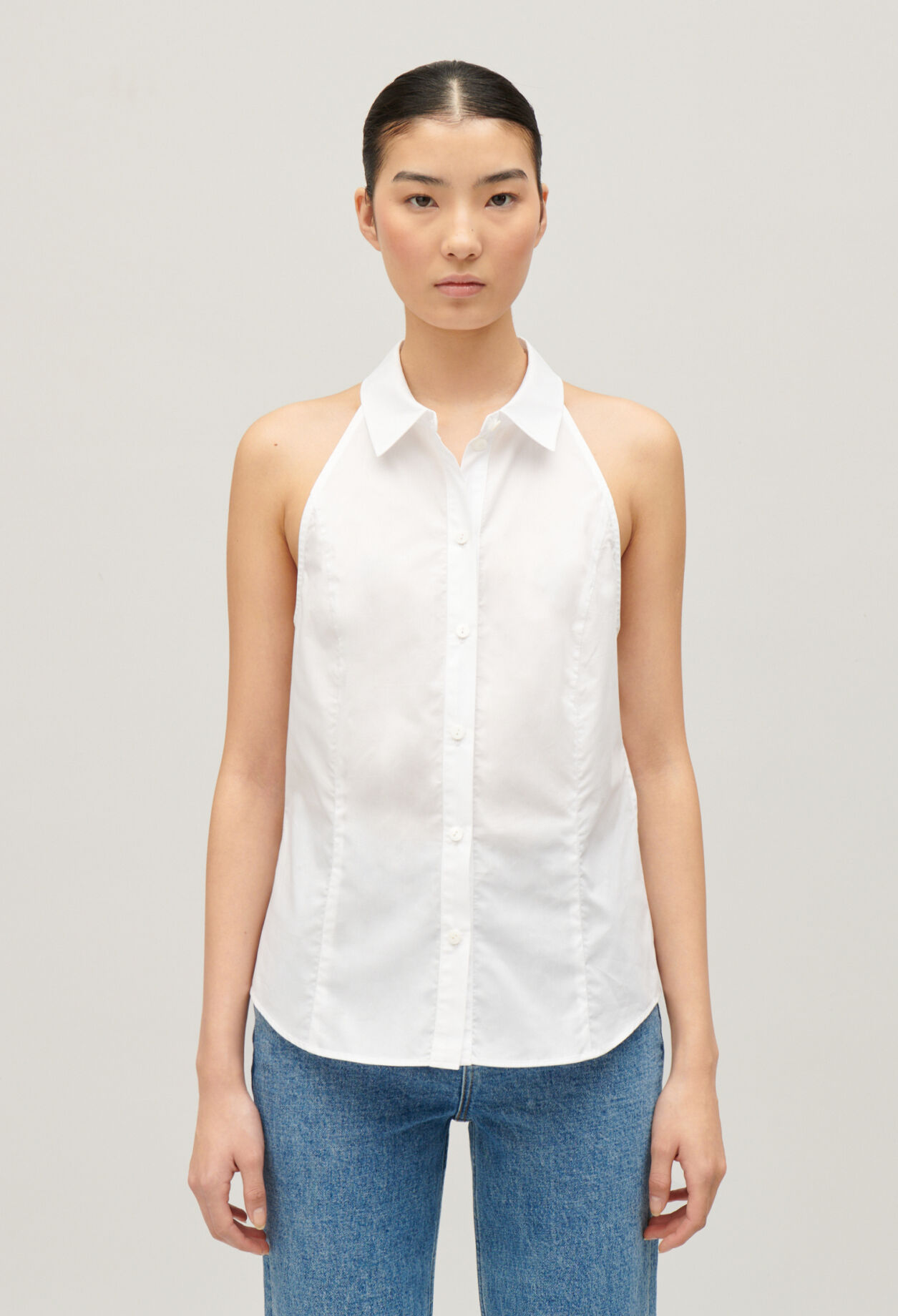 Chemise sans manche blanche
