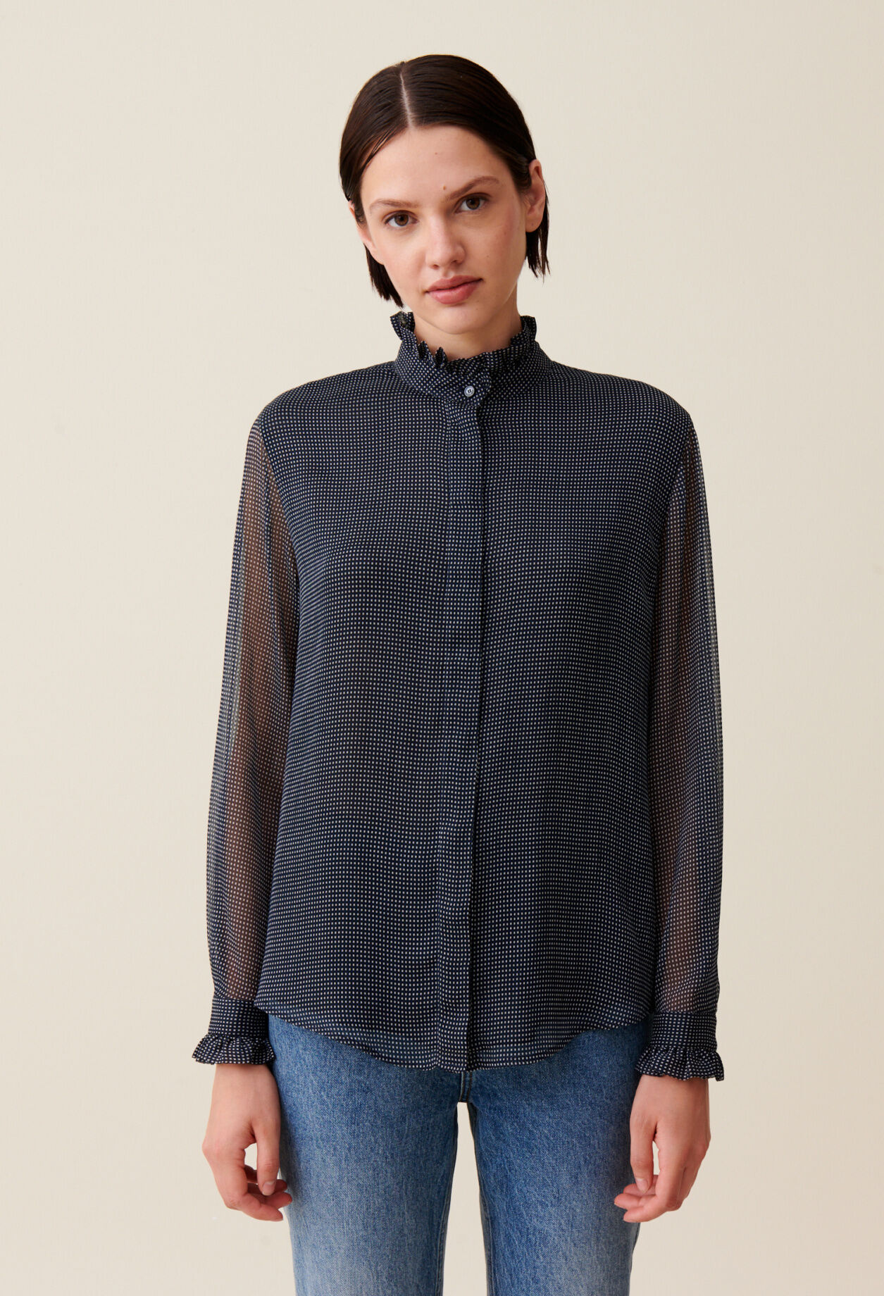 Chemise fluide petits carreaux