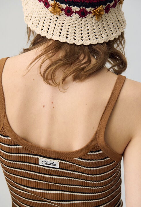 Débardeur maille fine rayé