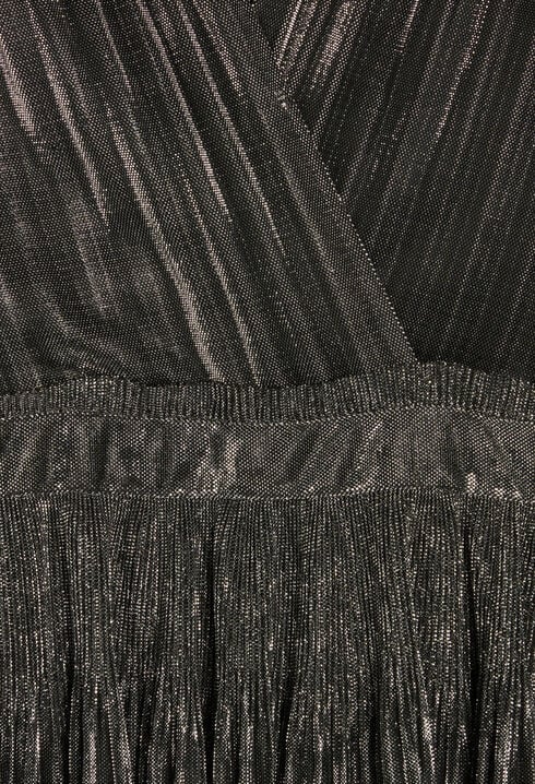 Robe argent courte à volants