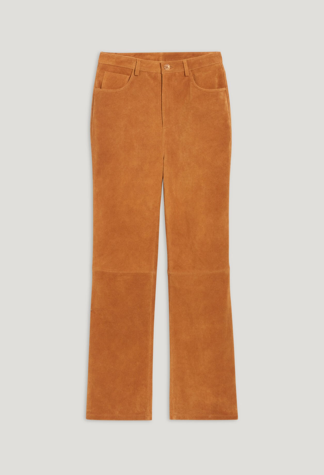 Pantalon cuir suède beige foncé