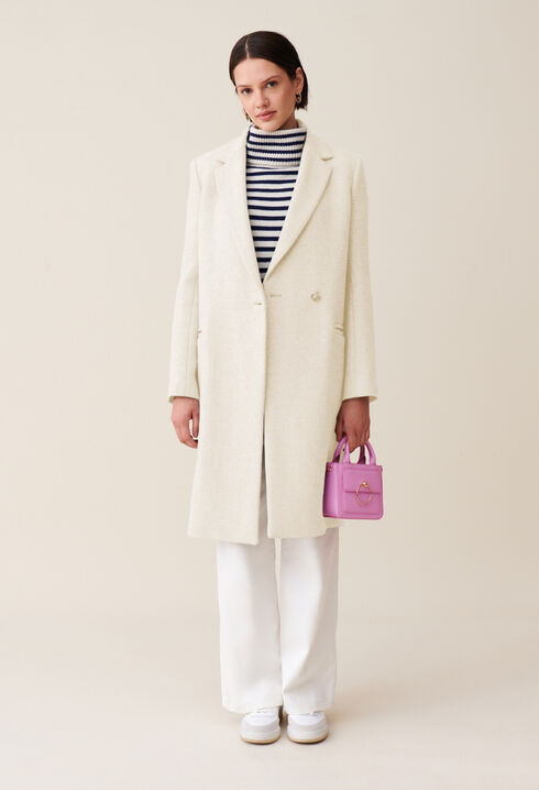 Manteau mi-long tailleur écru