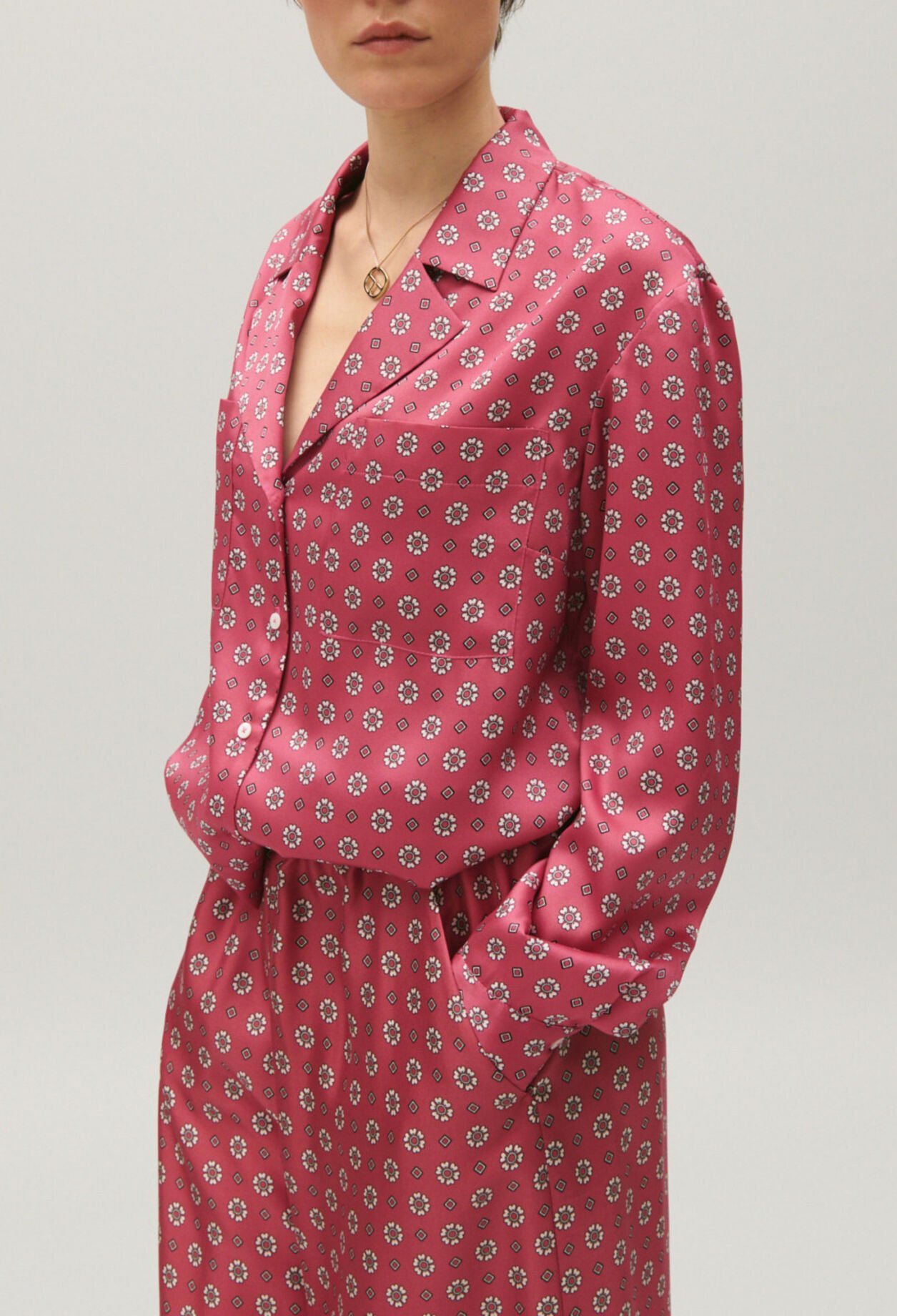 Chemise satinée imprimée