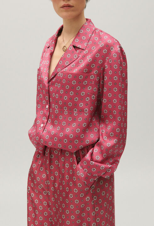 Chemise satinée imprimée