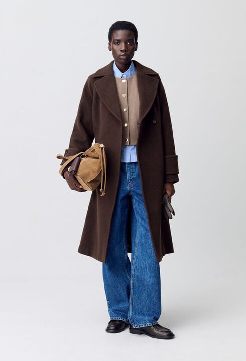 Manteau long ceinturé