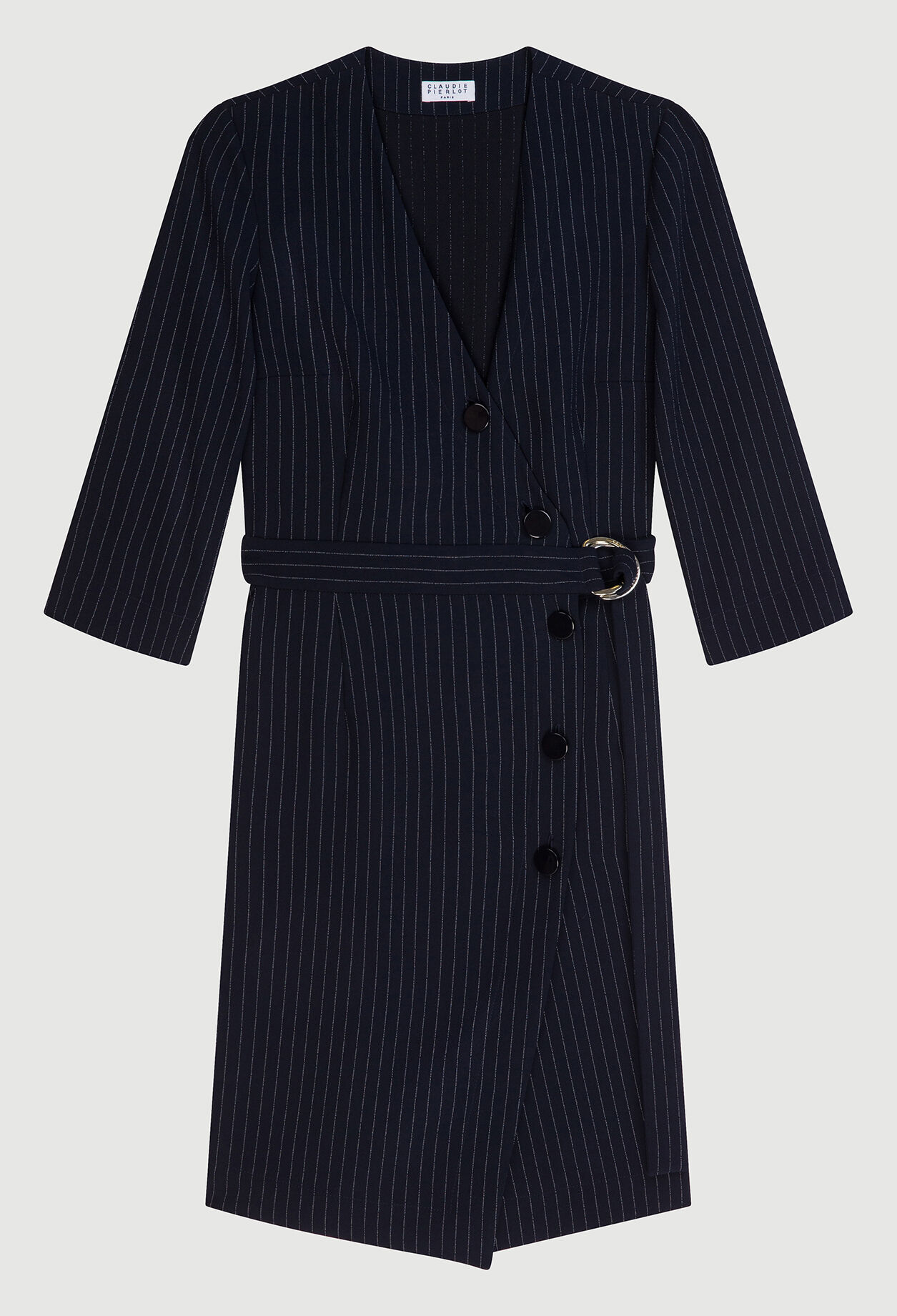 Robe croisée à rayures