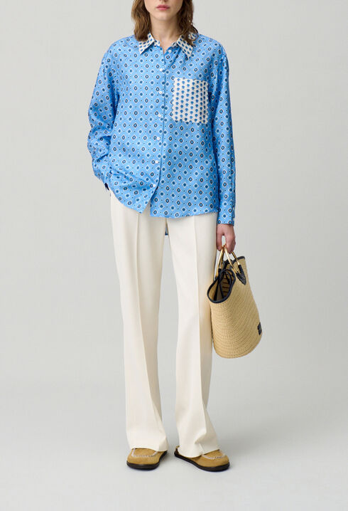 Chemise droite en soie