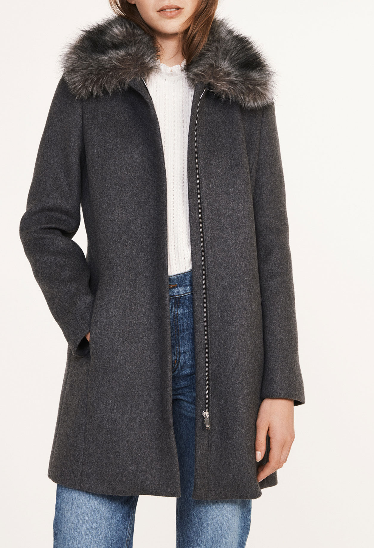 Manteau en laine et cachemire