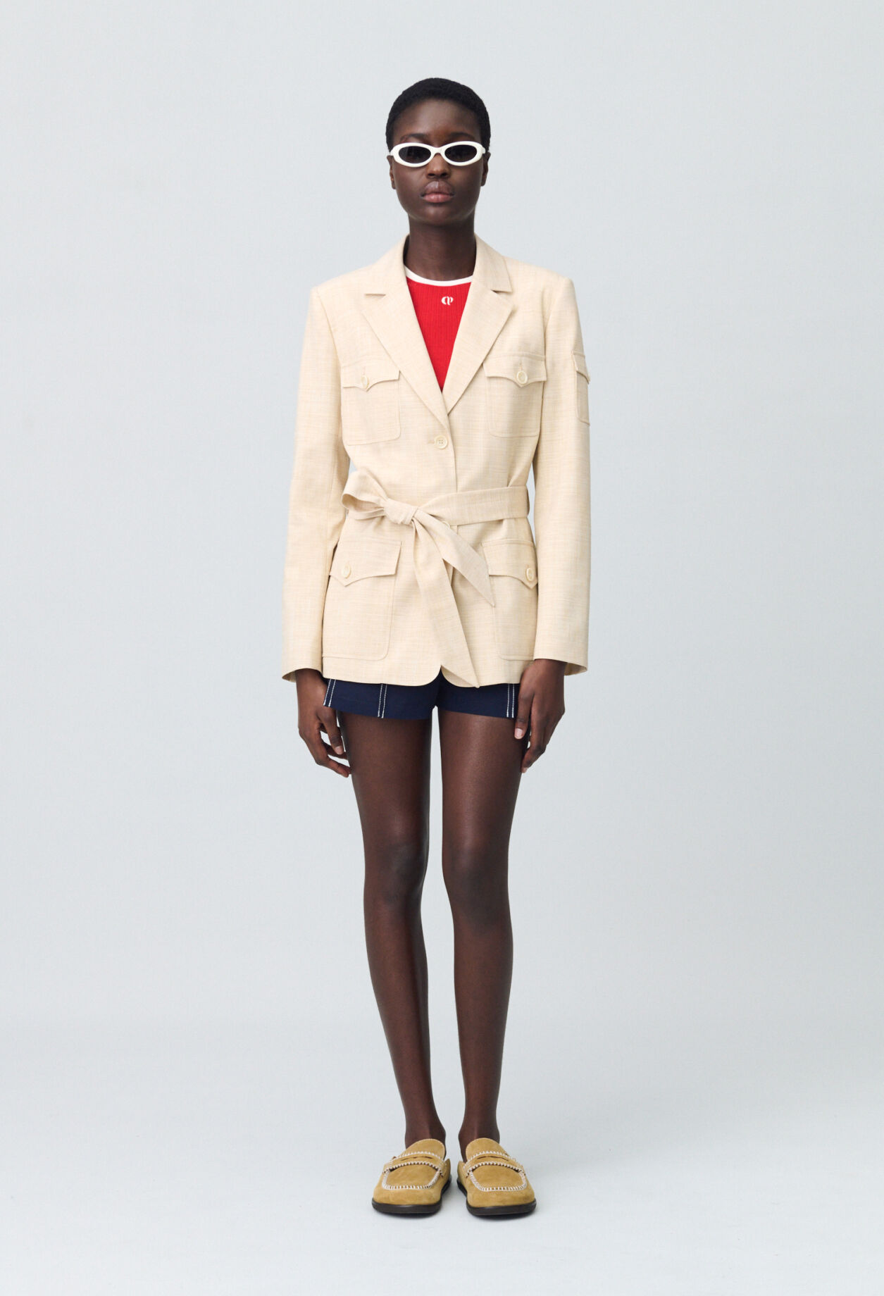 Veste saharienne ceinturée