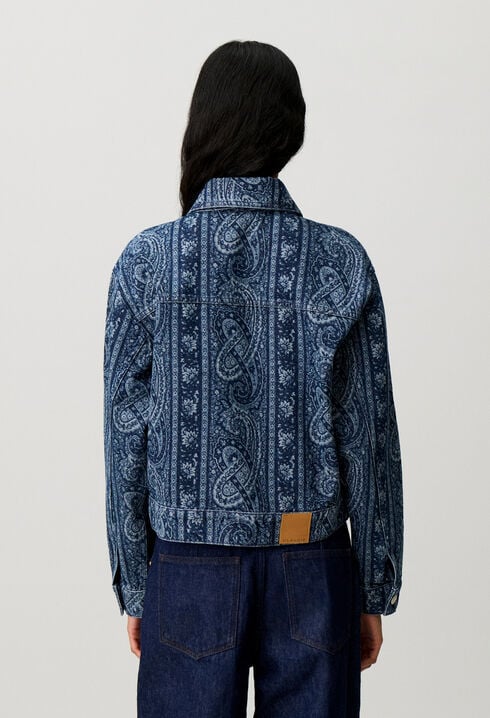 Veste denim imprim&eacute;e