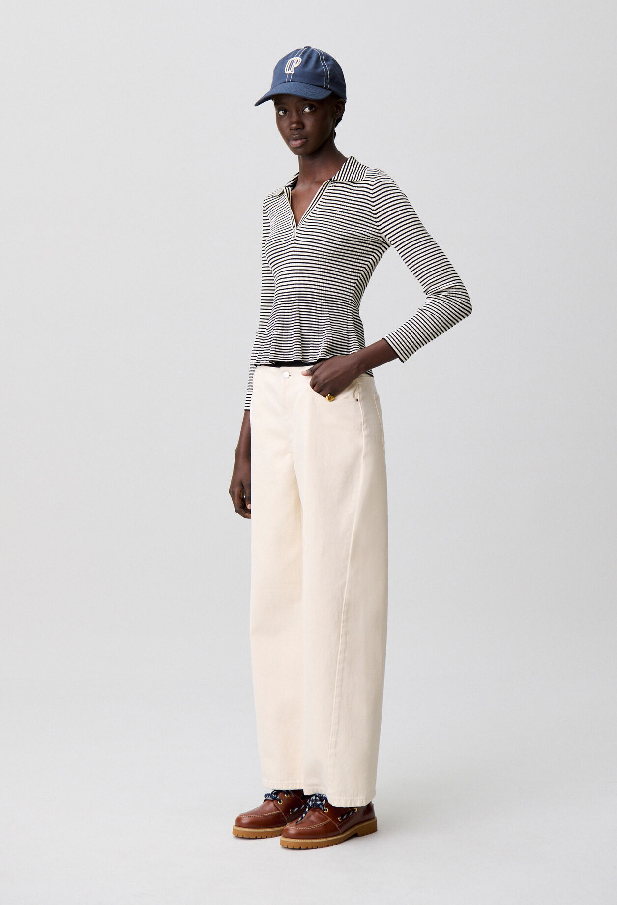 Top rayé manches longues