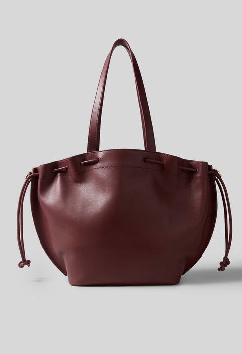Cabas cuir lisse souple logo dor&eacute;