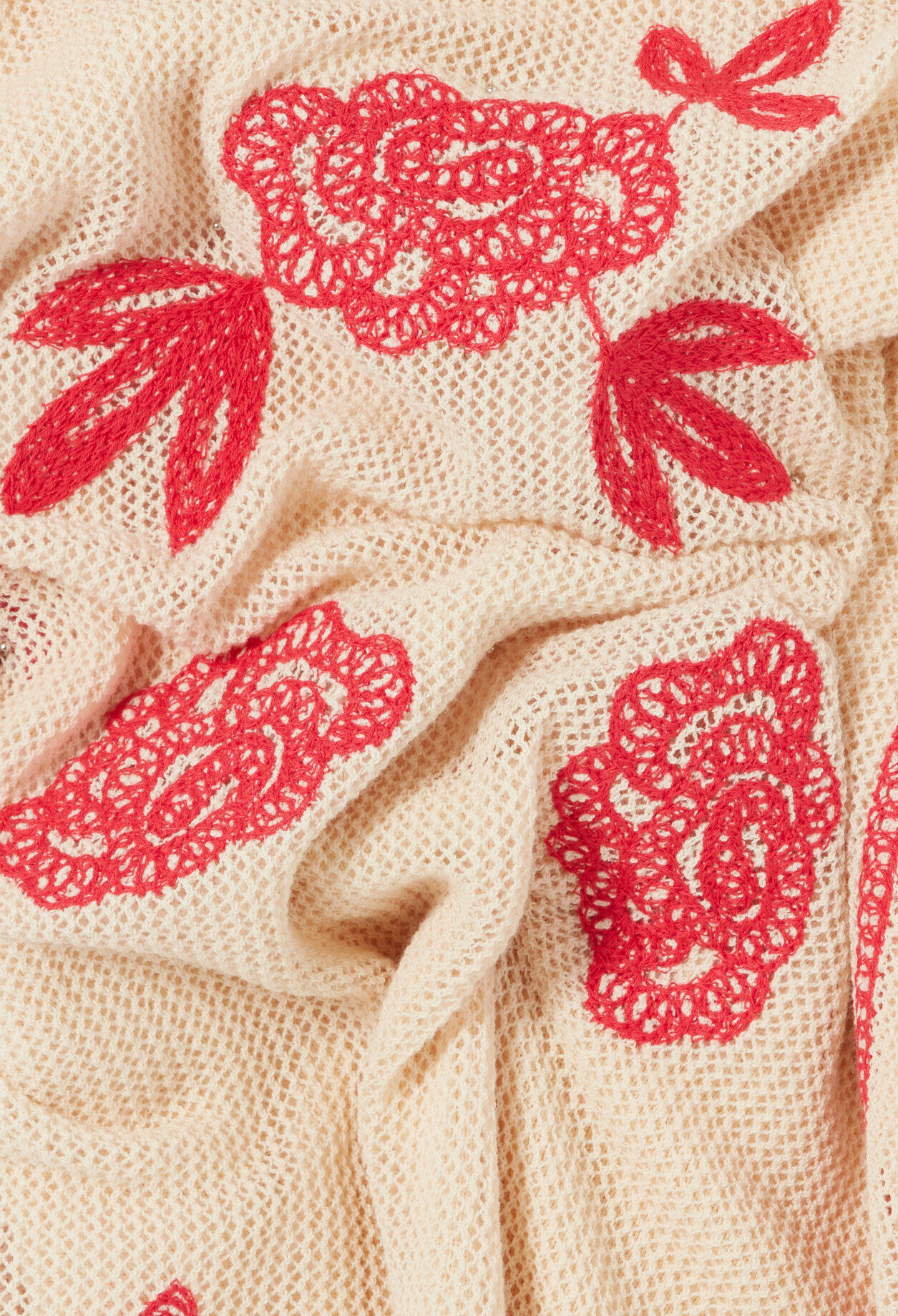 Robe midi broderies florales