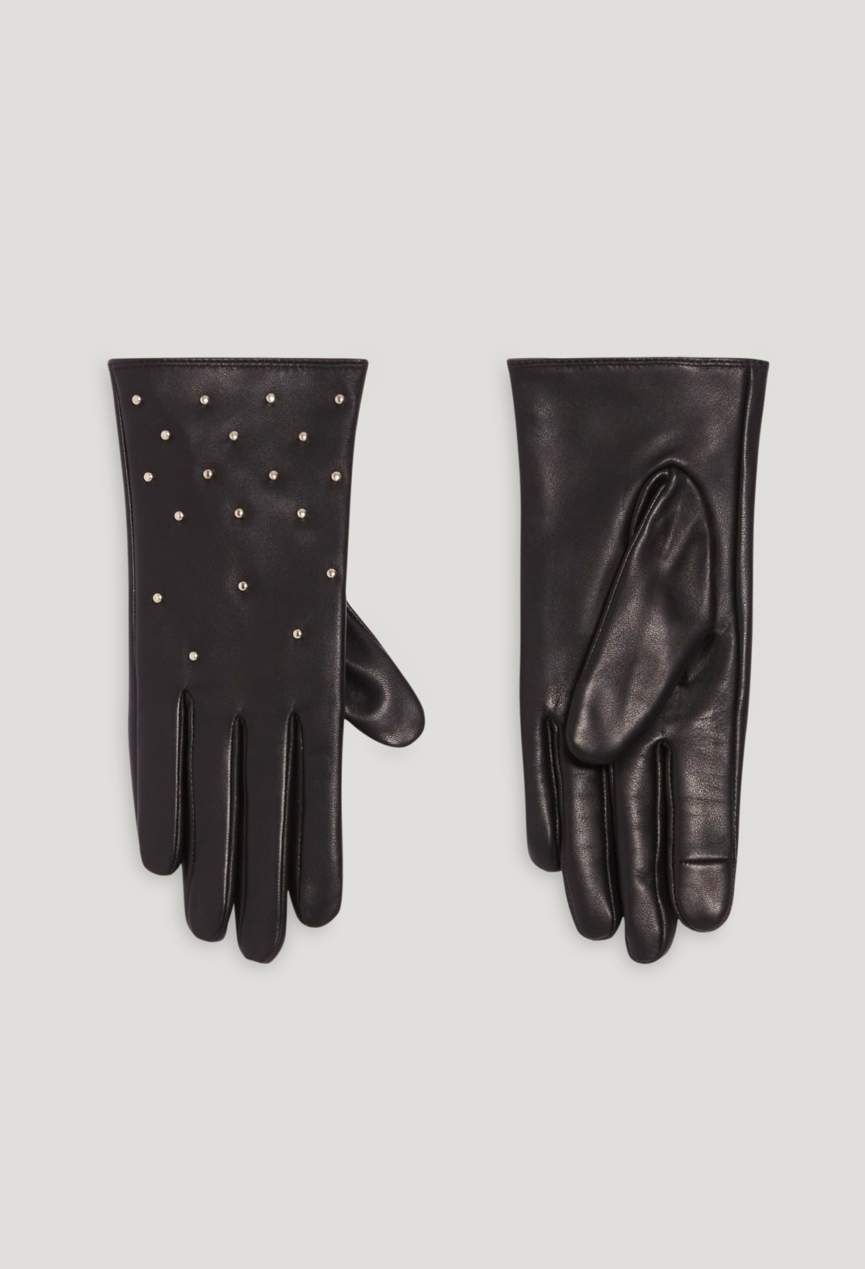 gants cuir noir strassés