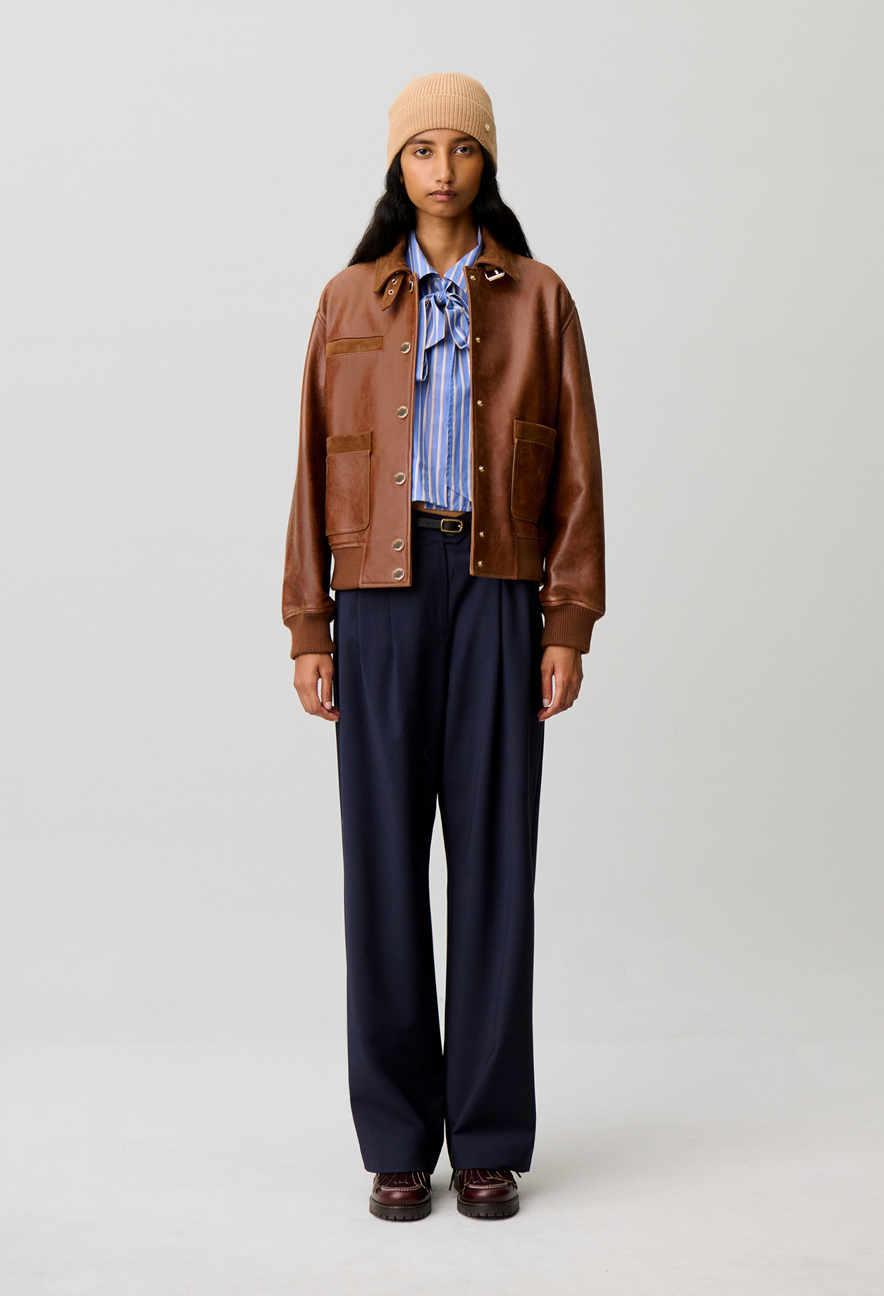 Pantalon tailleur laine mélangée