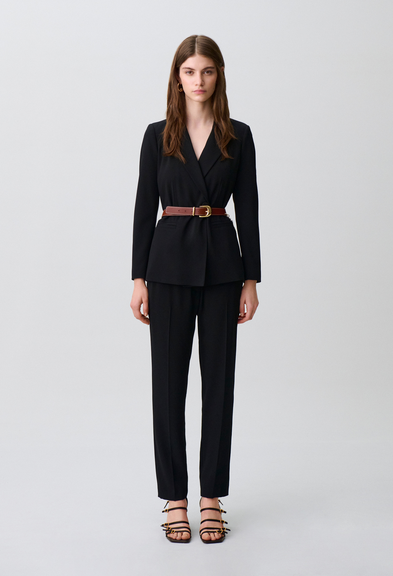 Veste tailleur ceinturée - Femme - Noir - Taille 40 - Claudie Pierlot